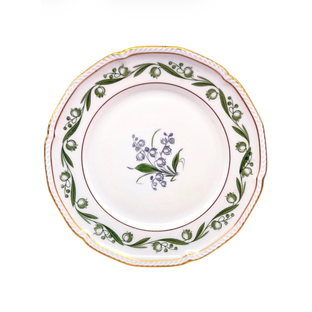 Set Of 3 Royal Tettau Lily Of The Valley Bread Plates 6" US Zone Germany 1940s